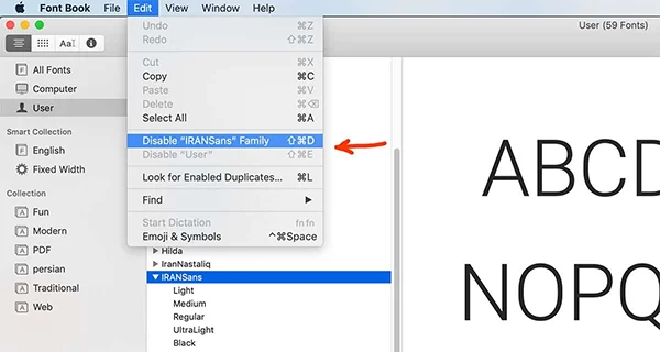 آموزش نصب فونت در مک بوک